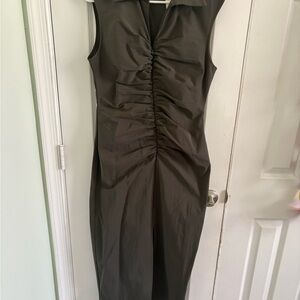 NWT Abercrombie & Fitch Olive Ruched Midi Dress